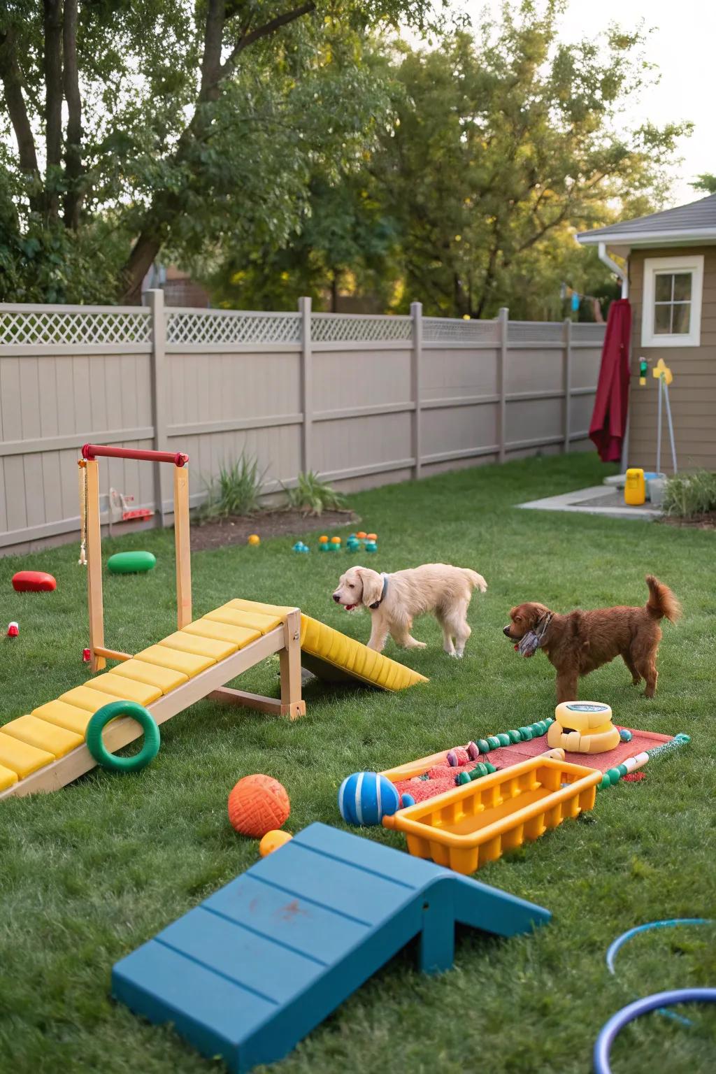 With a do-it-yourself toy station, keep your dog entertained.