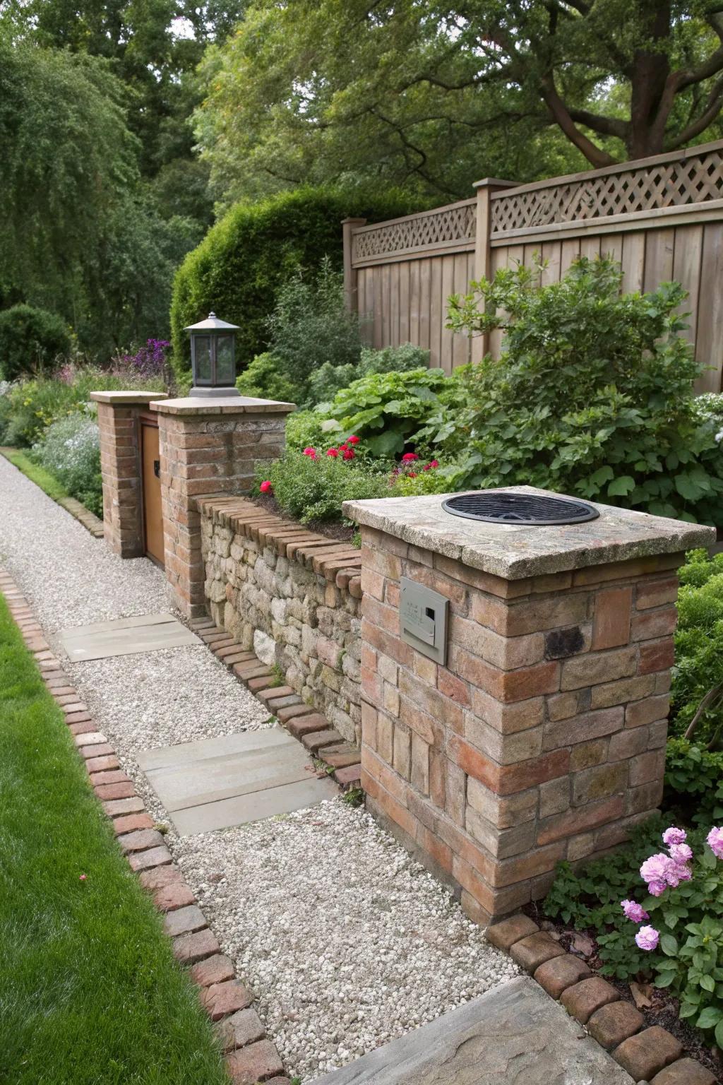 Rock and block surrounds provide a durable and elegant option.
