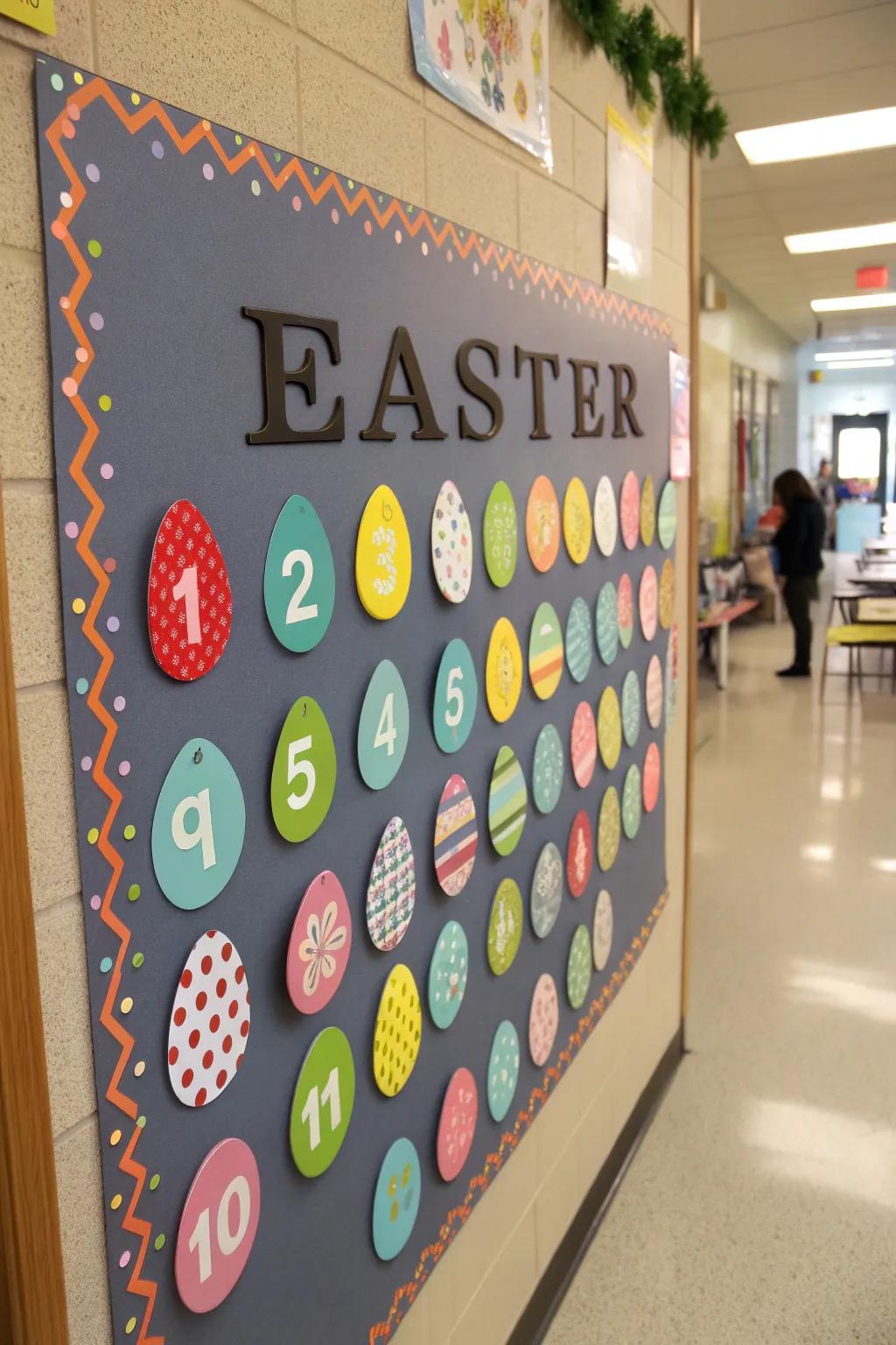 Countdown to Easter with numbered eggs creating excitement.