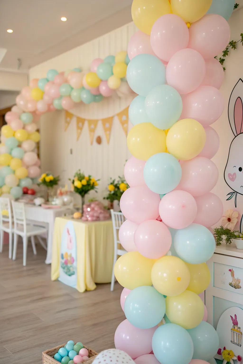 Soft-hued balloons bring a celebratory and vibrant feature to your Easter festivities.