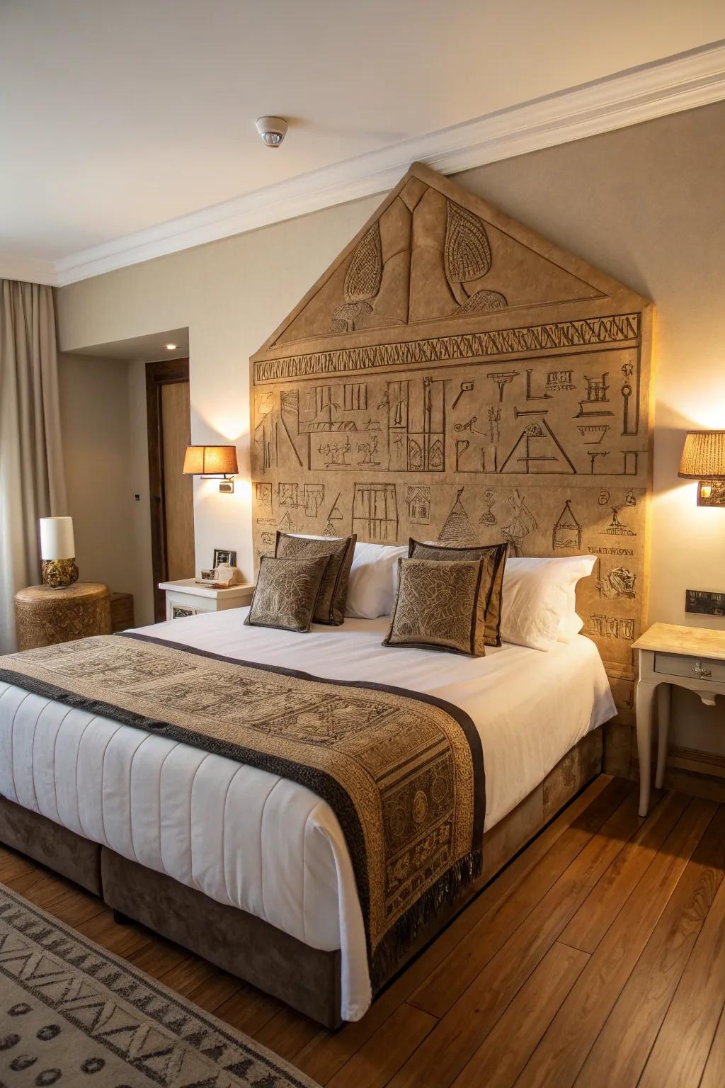 Coordinated furniture with elaborate designs adds elegance and charm.