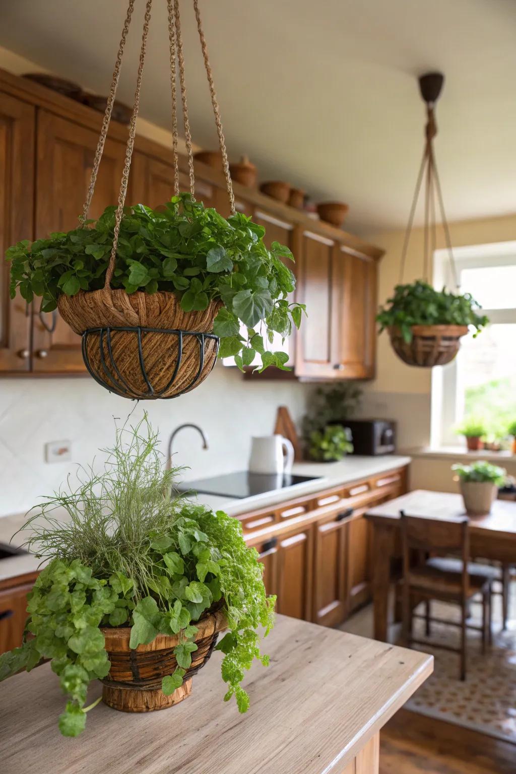 House plants designing a vivid and energetic wall exhibit.