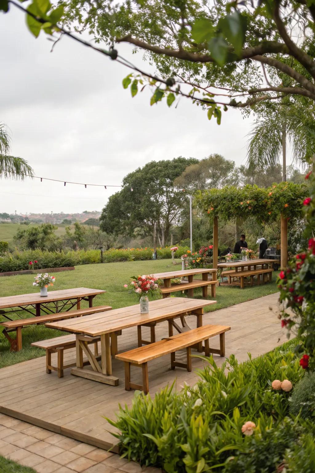 Timber features contribute authenticity to the setting.