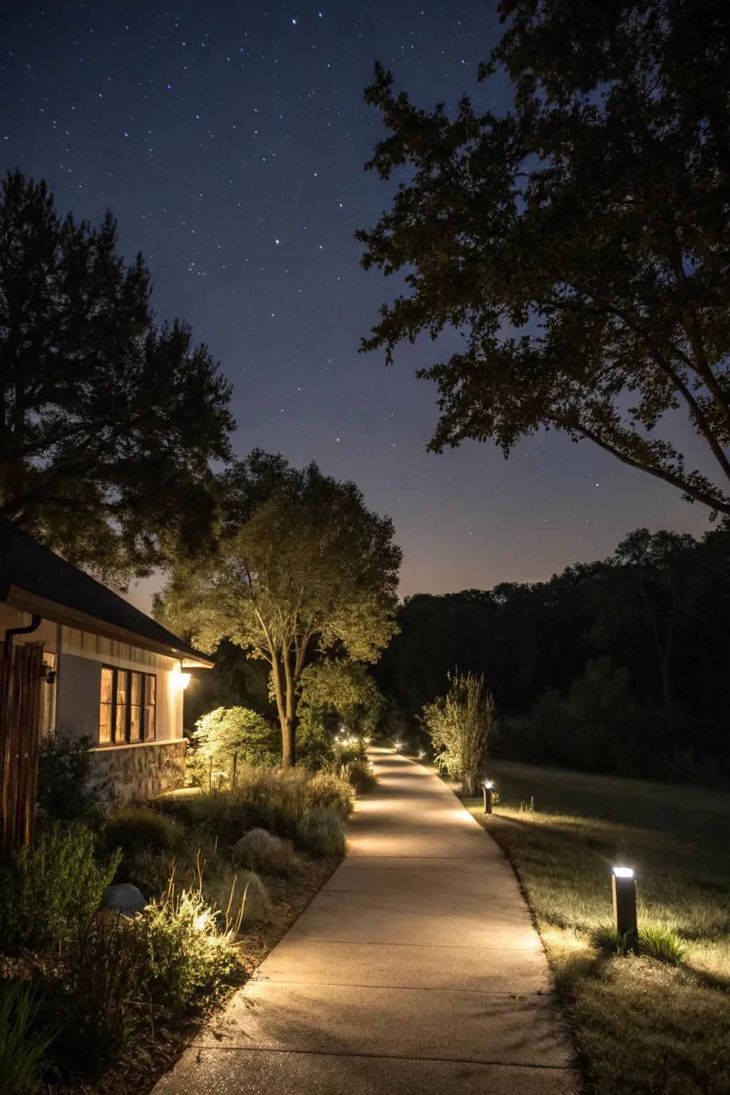 Exterior illumination cultivates a cozy and amicable atmosphere.