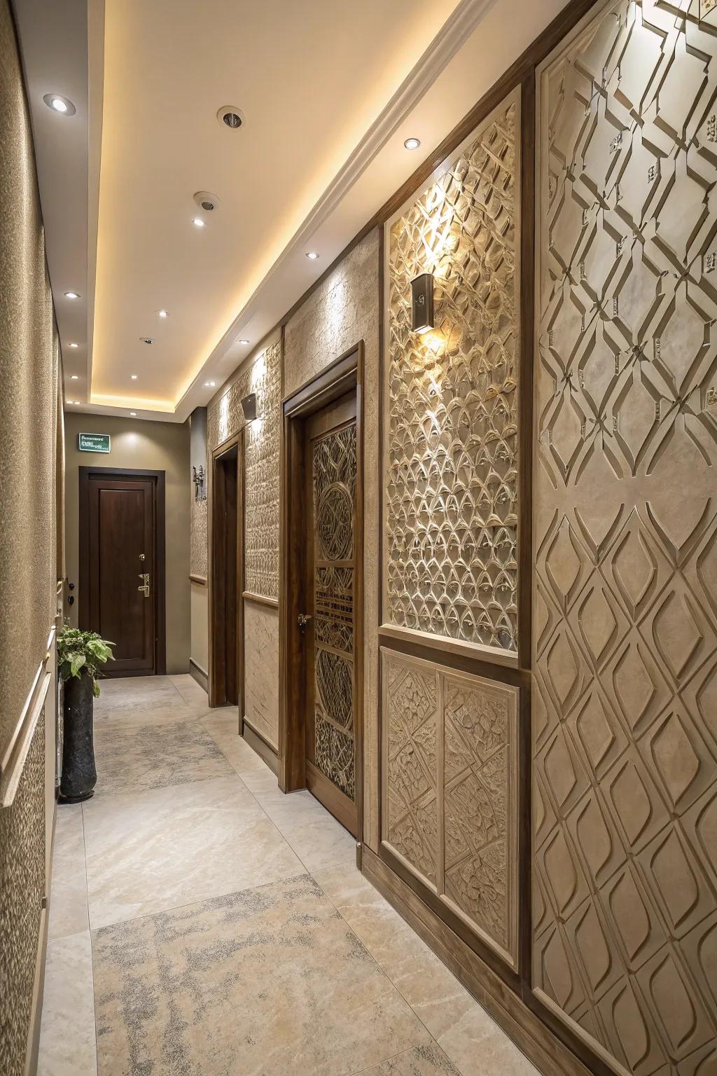 Textured wall panels bring dimension and interest to your entryway.