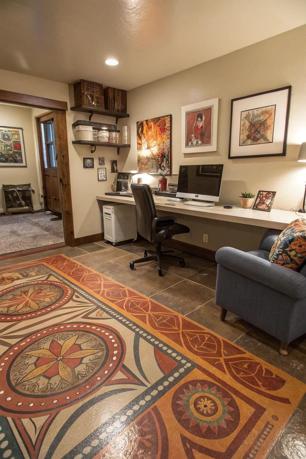 Customize your space with personally designed epoxy floors that represent your style.