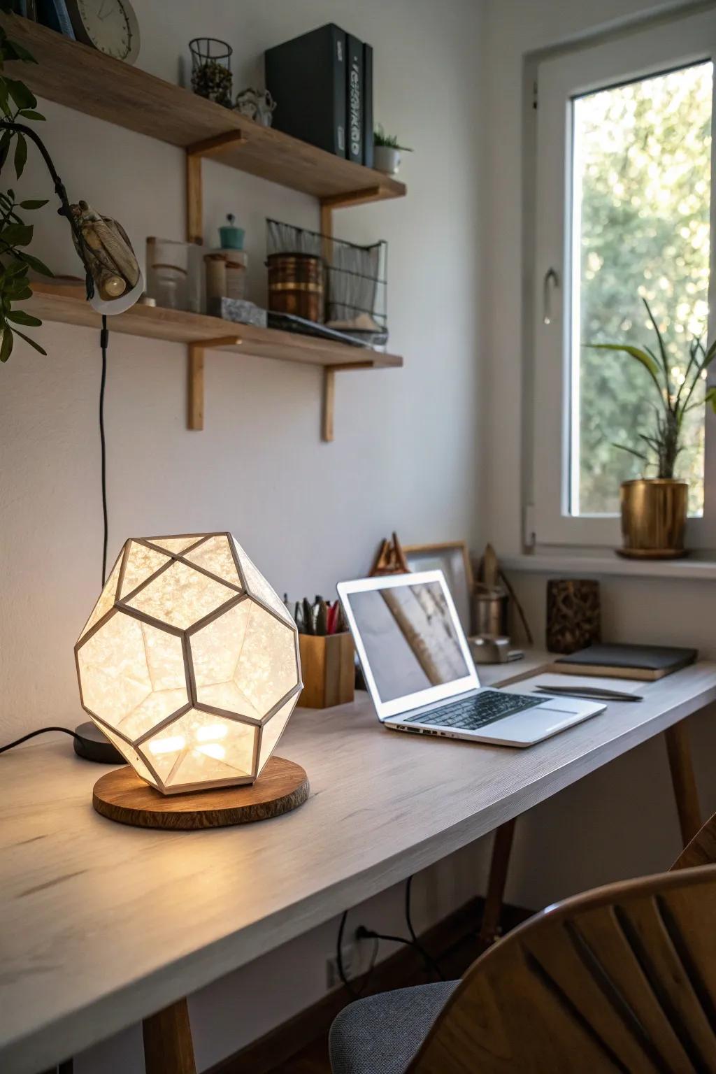 Modern forms meet practical lighting.