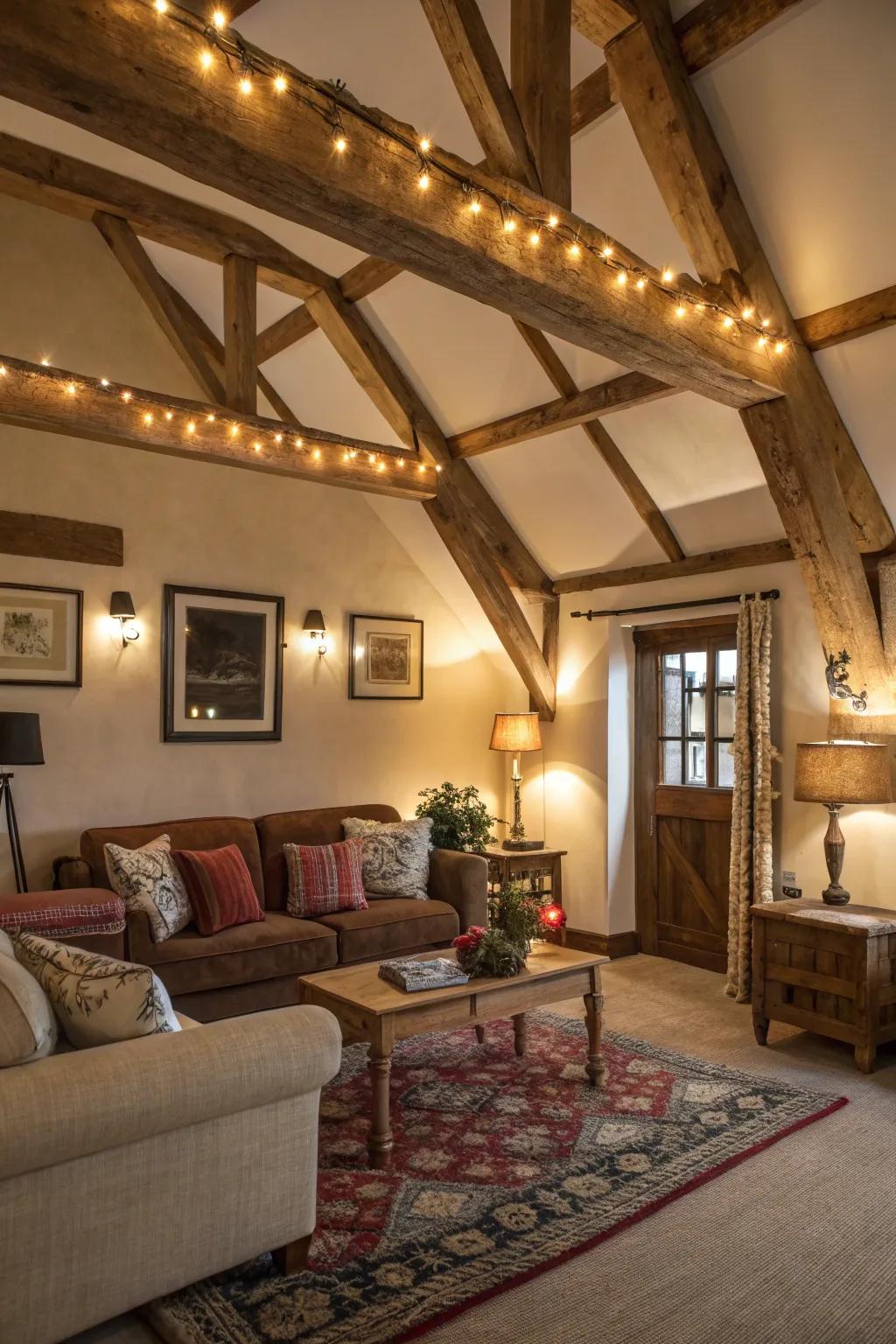 Lighting improves the attractiveness of beams.