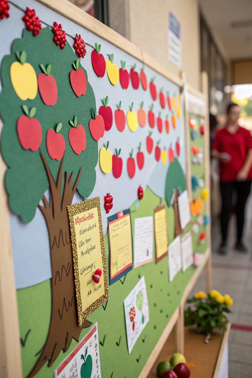Apple Orchard Excursion conveys the joy of apple harvesting indoors.