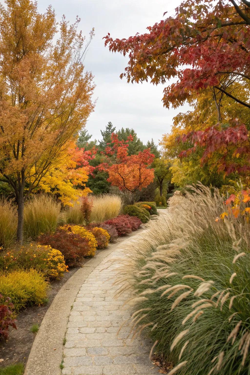 Turn pathways into fascinating autumn walks.