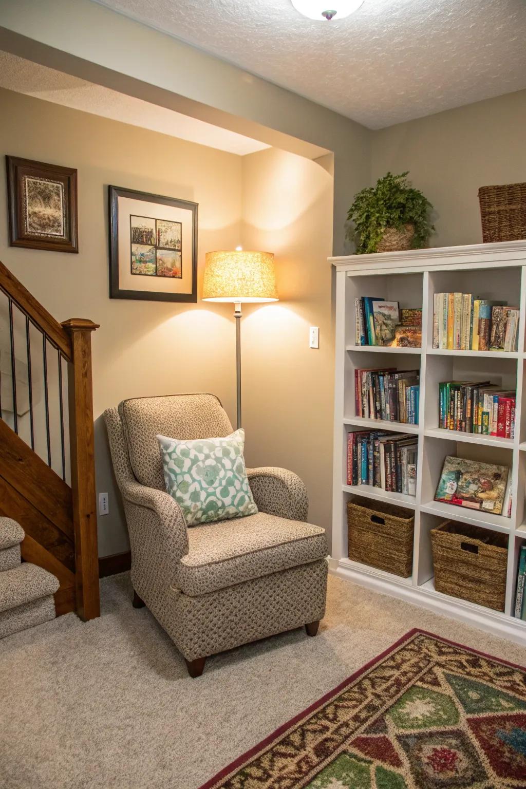 A reading spot for moments of peace and escape.