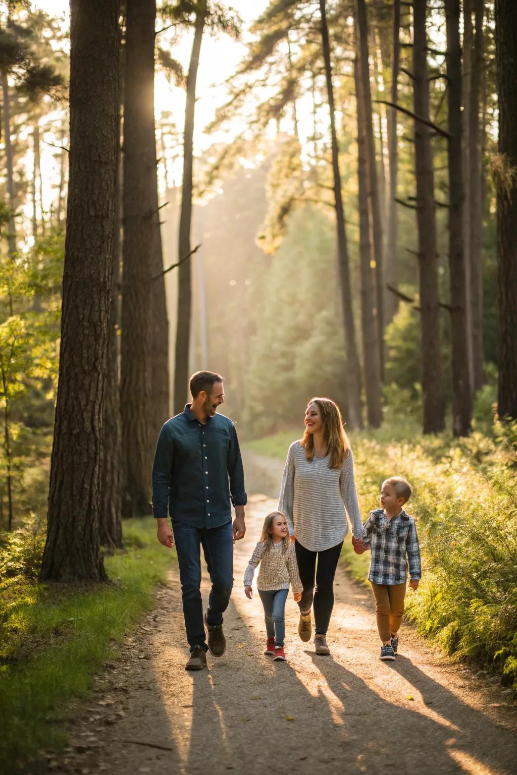 Delight in the peace of nature with a woodland family wander.