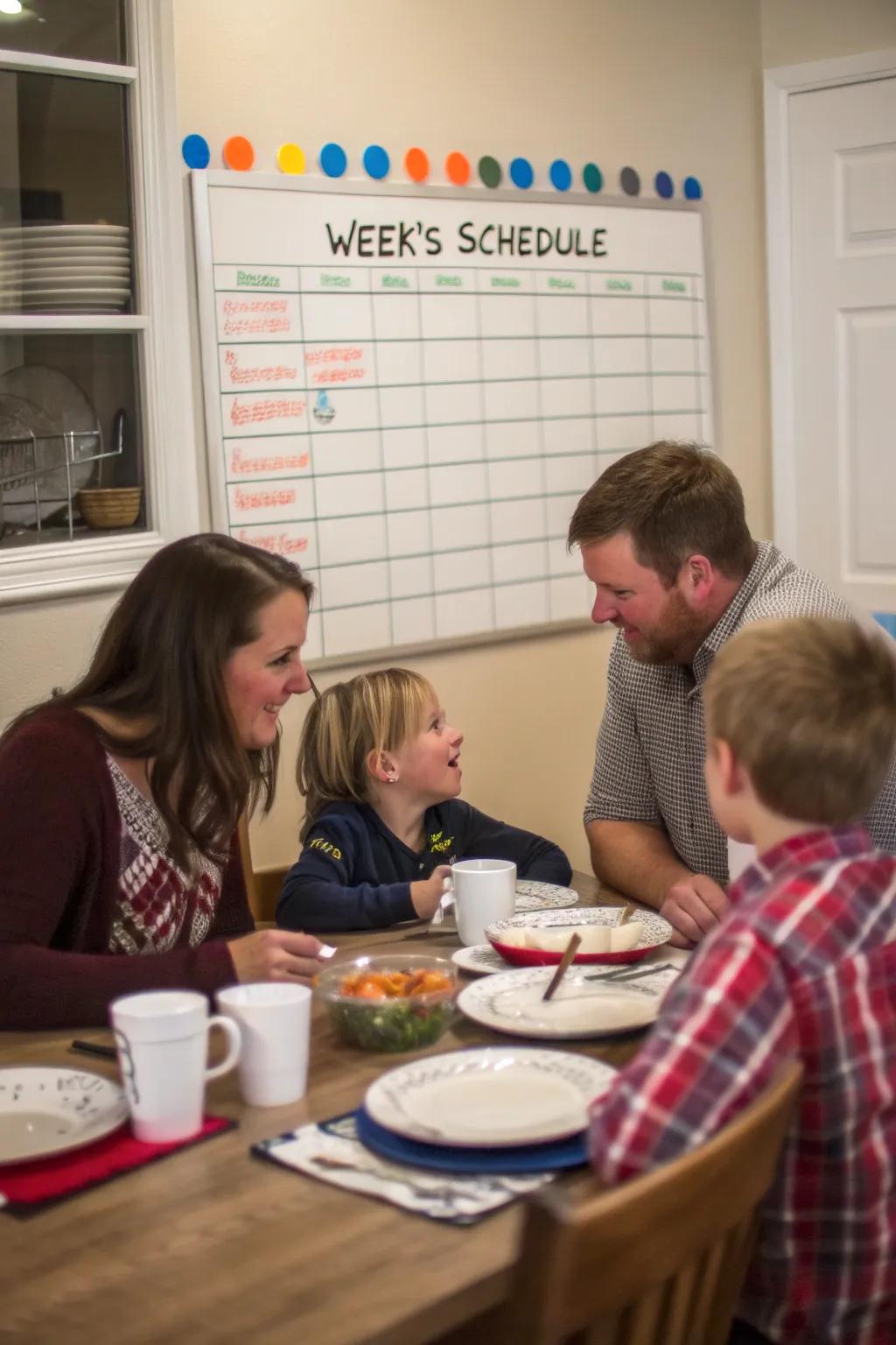 Weekly meetings make certain everyone is well-informed.
