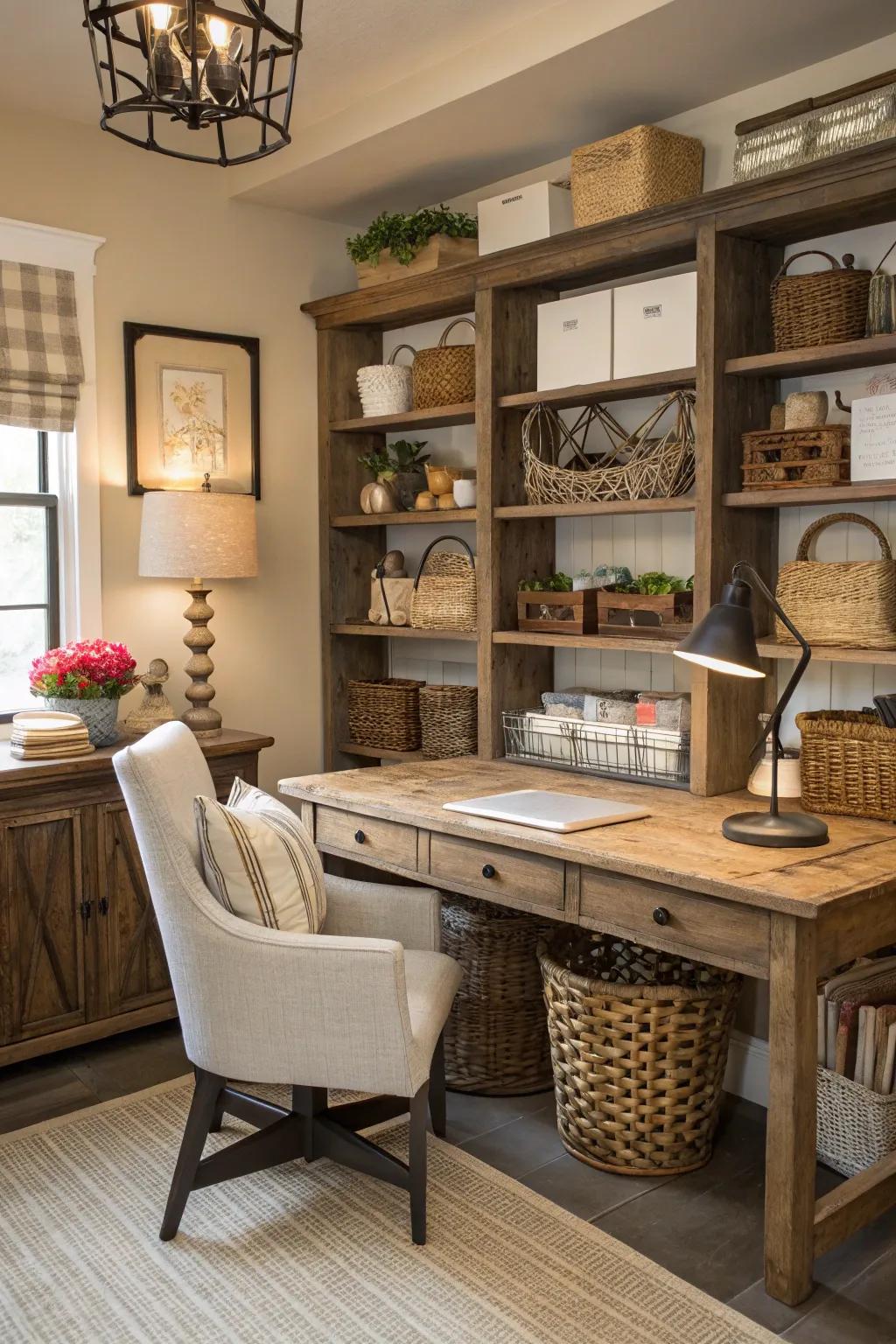 Individual accents with distinctive farmhouse decor.