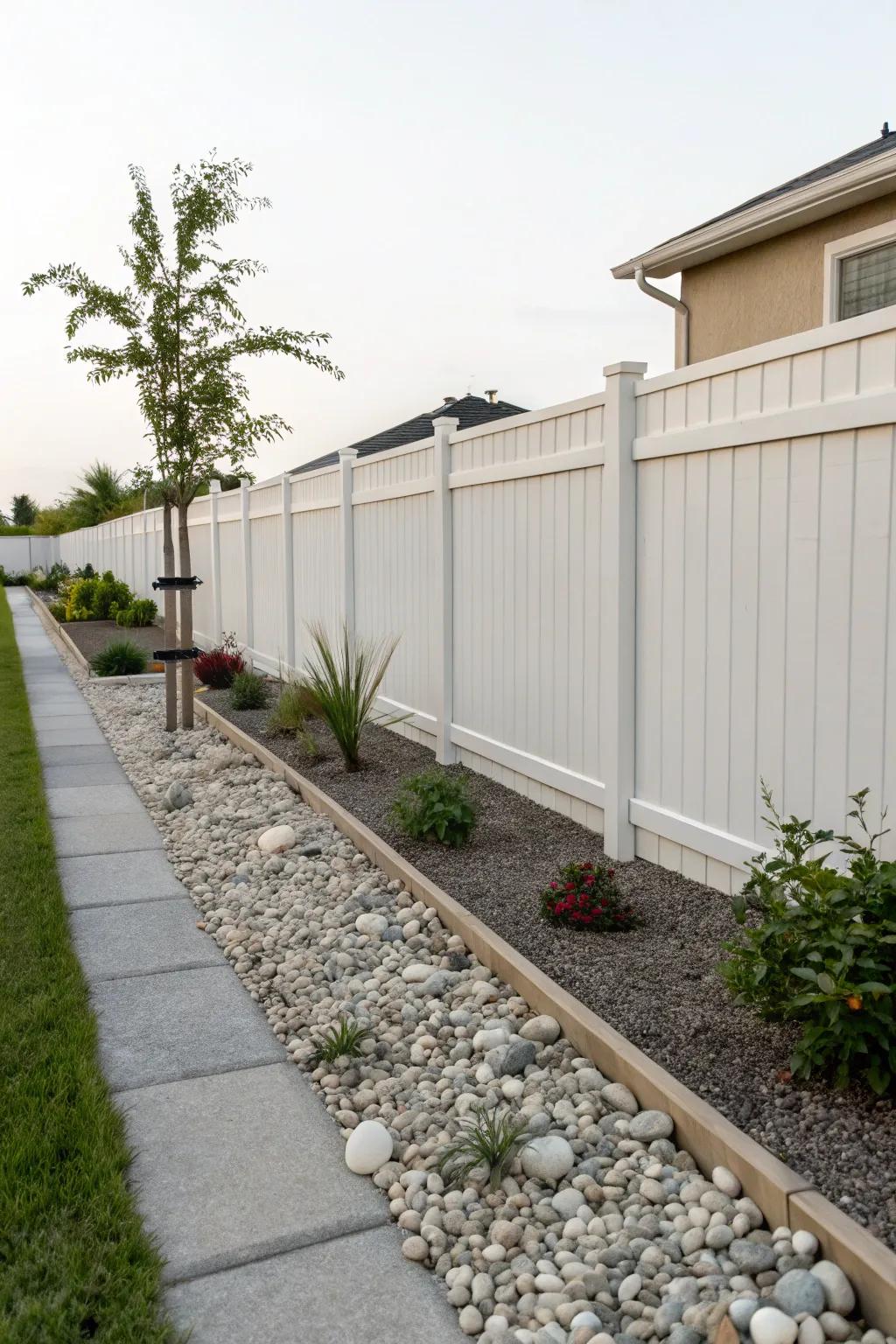 Gravel borders offer simplistic and easy-care refinement.