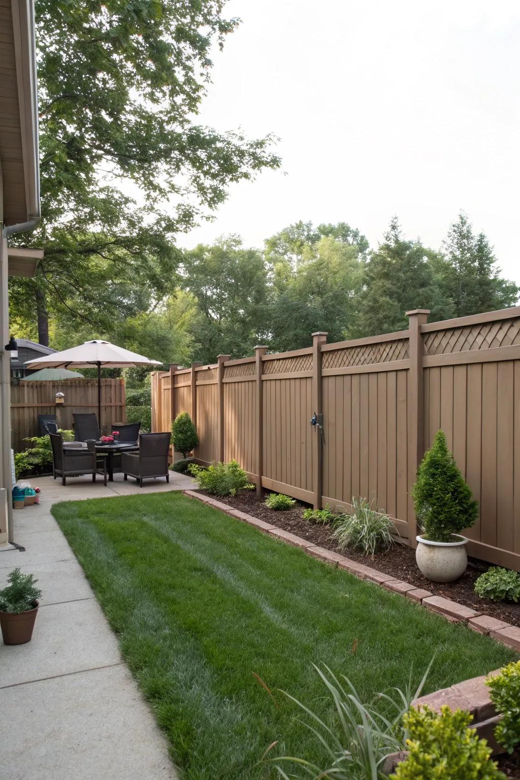 Achieve seclusion without losing style with a solid fence design.