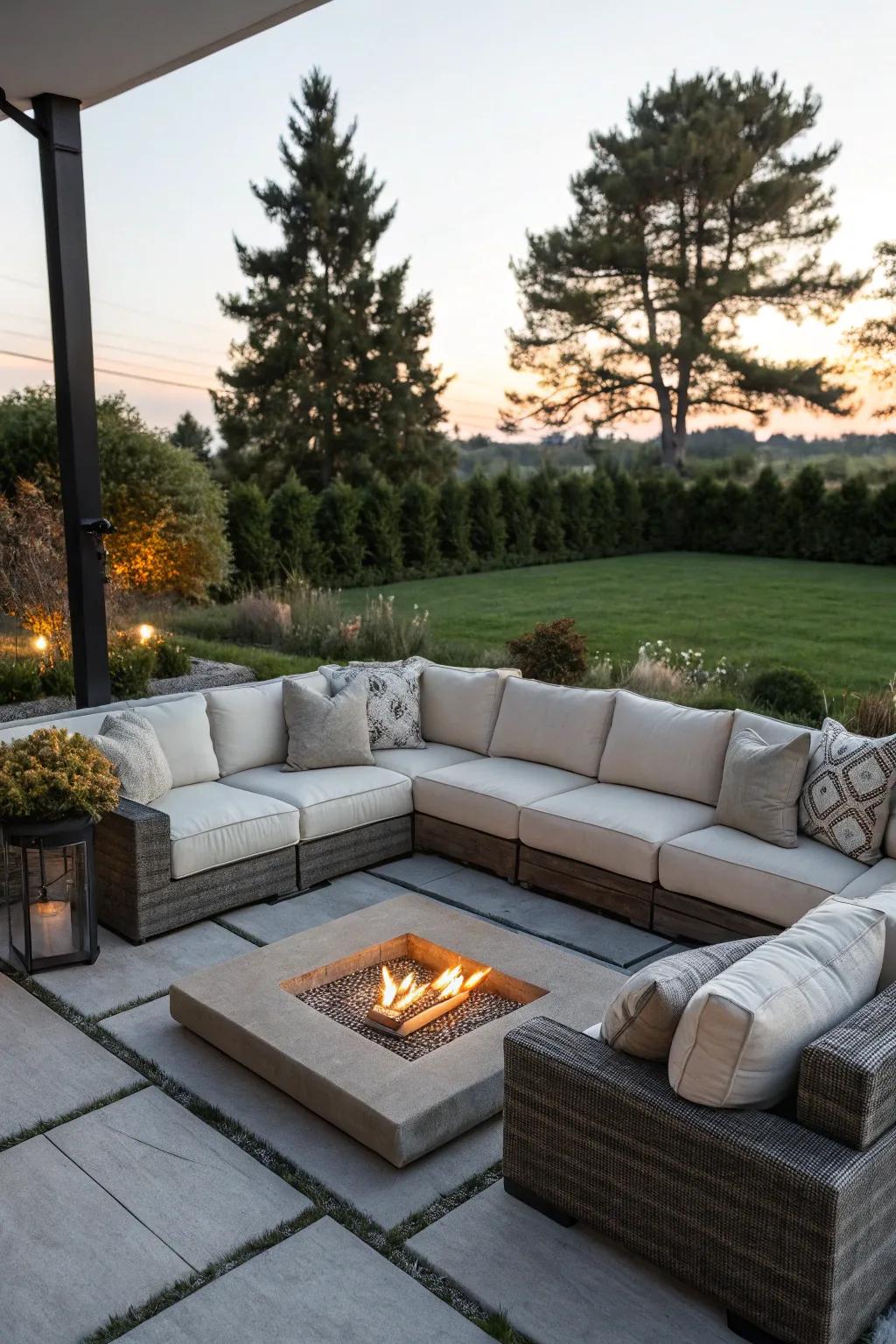 Group gatherings are cozier with a spacious sectional couch.