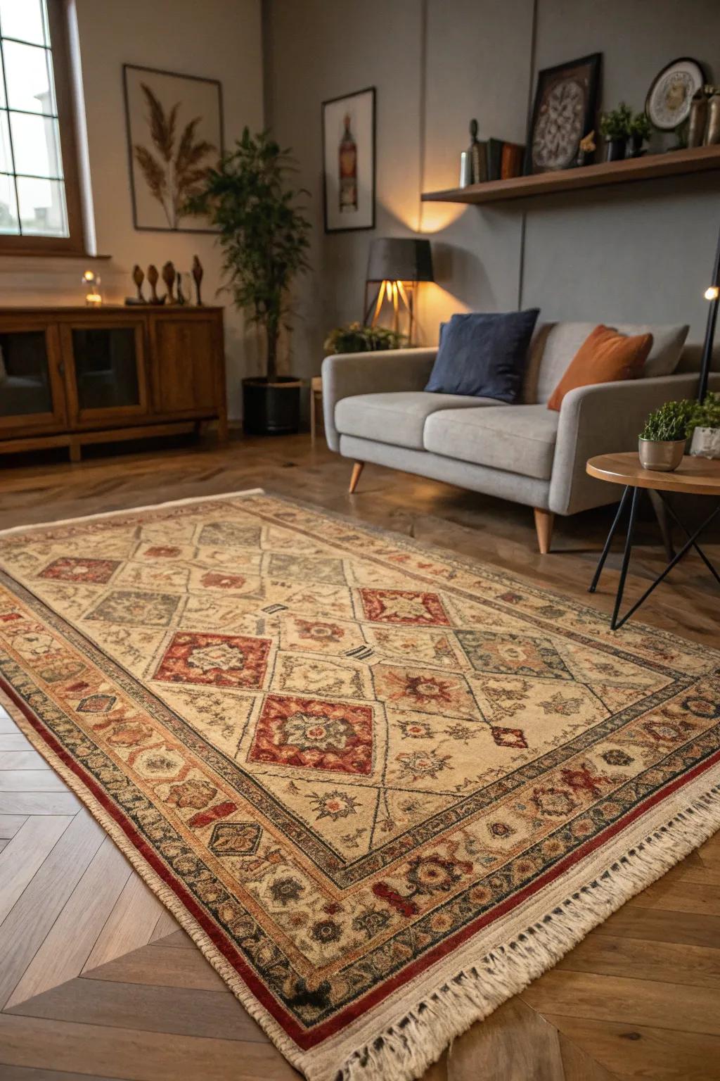 Vintage rugs bring classic charm and a distinctive narrative to your home design.