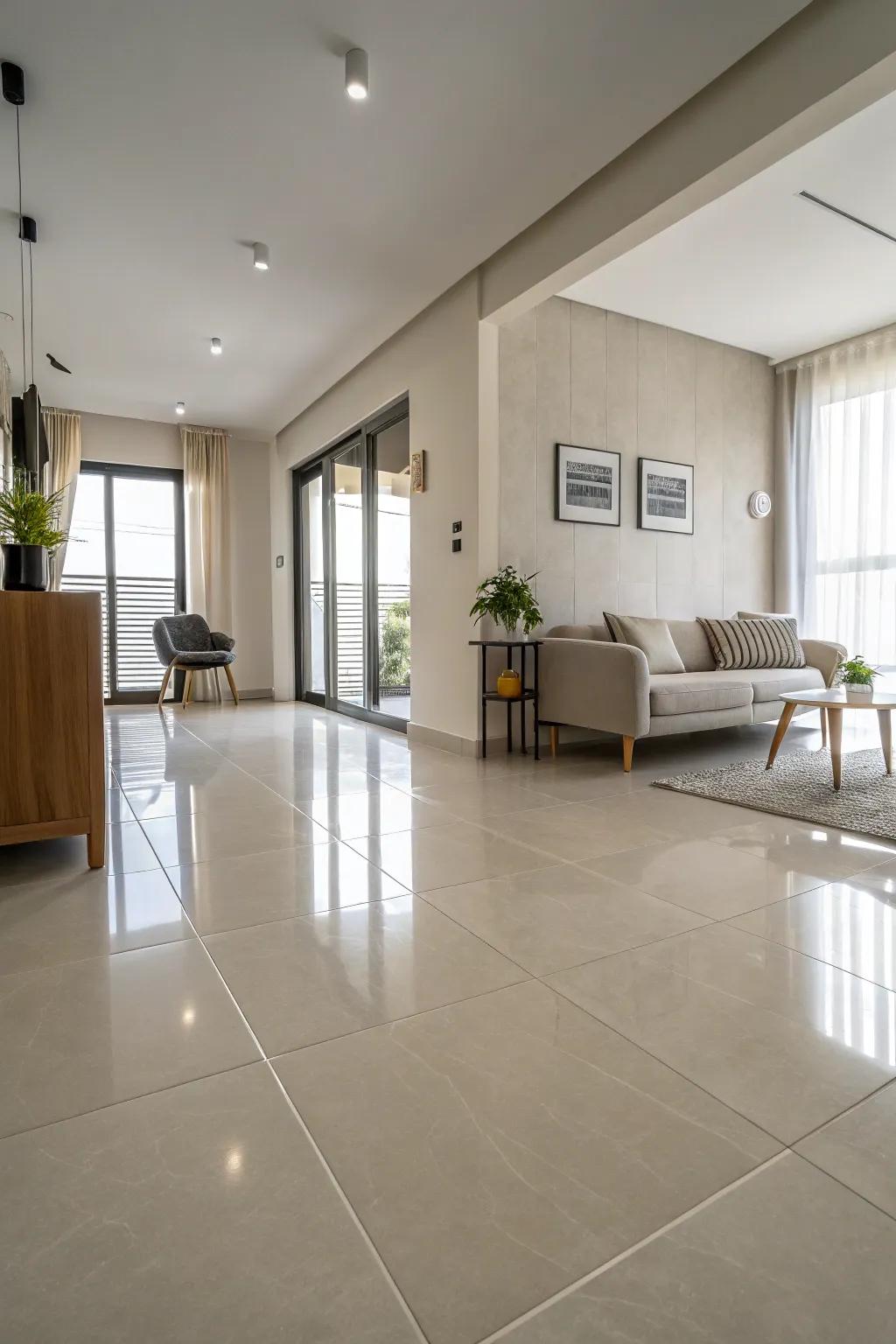 Simple squares amplify modern, open spaces.