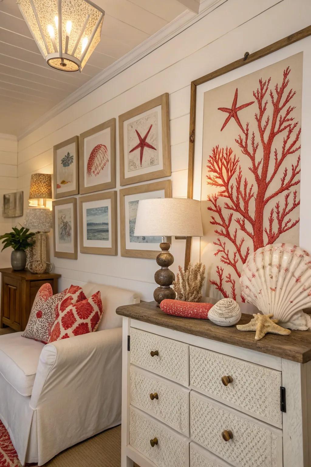Decorative items give your home a customized seaside touch.