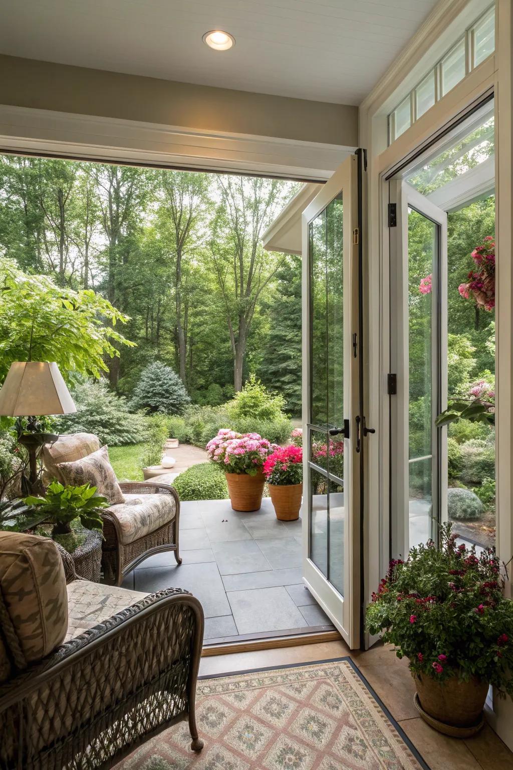 Seamless outdoor access with stylish sliding doors.