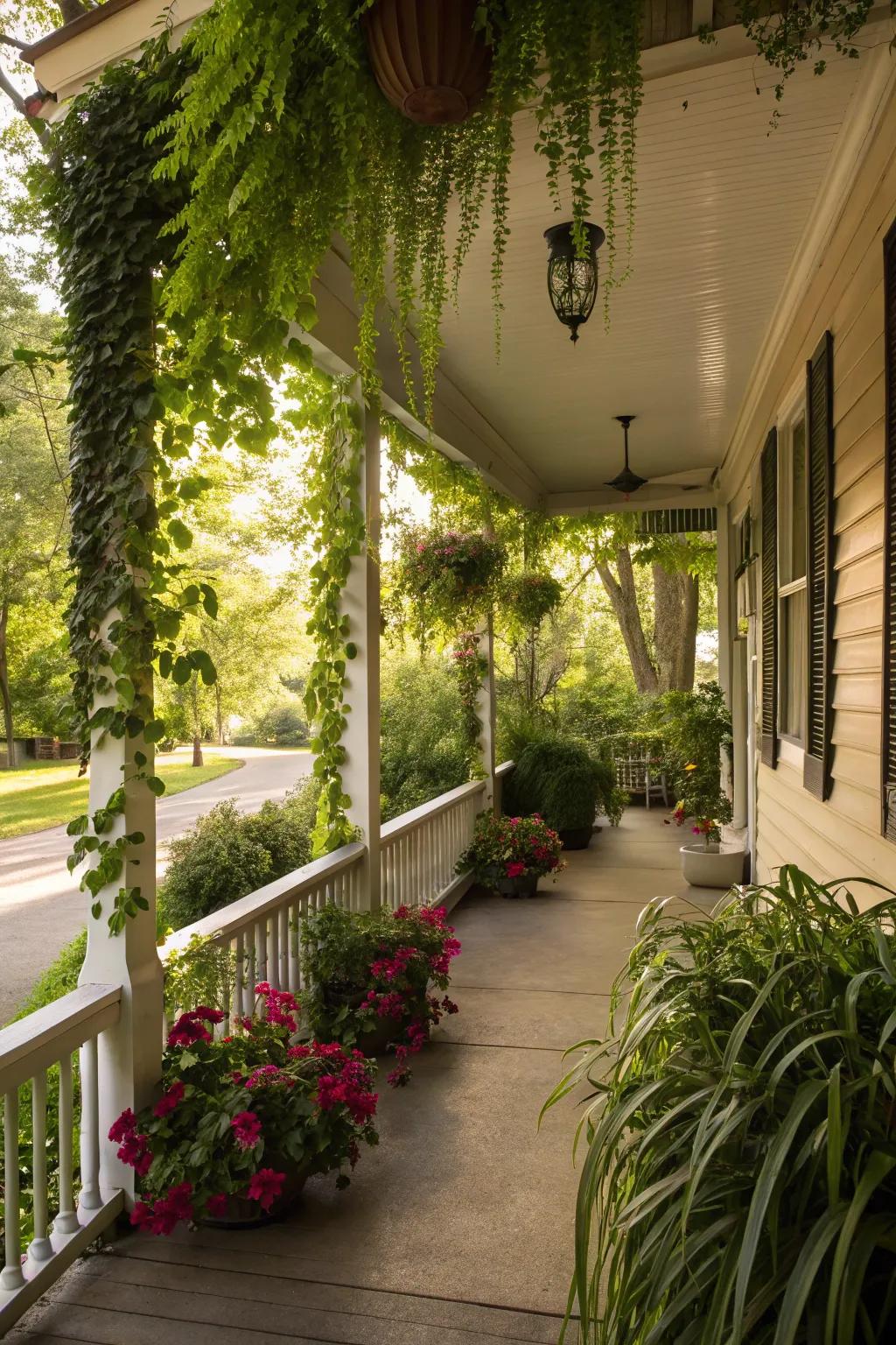 Greenery canopies add a natural touch to your outdoor space.