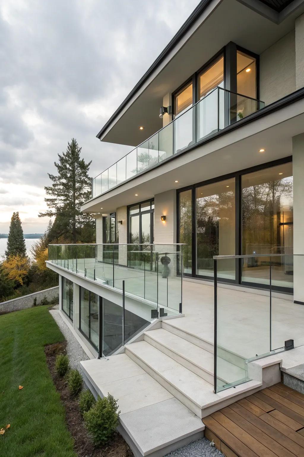 The airy elegance of glass paneling