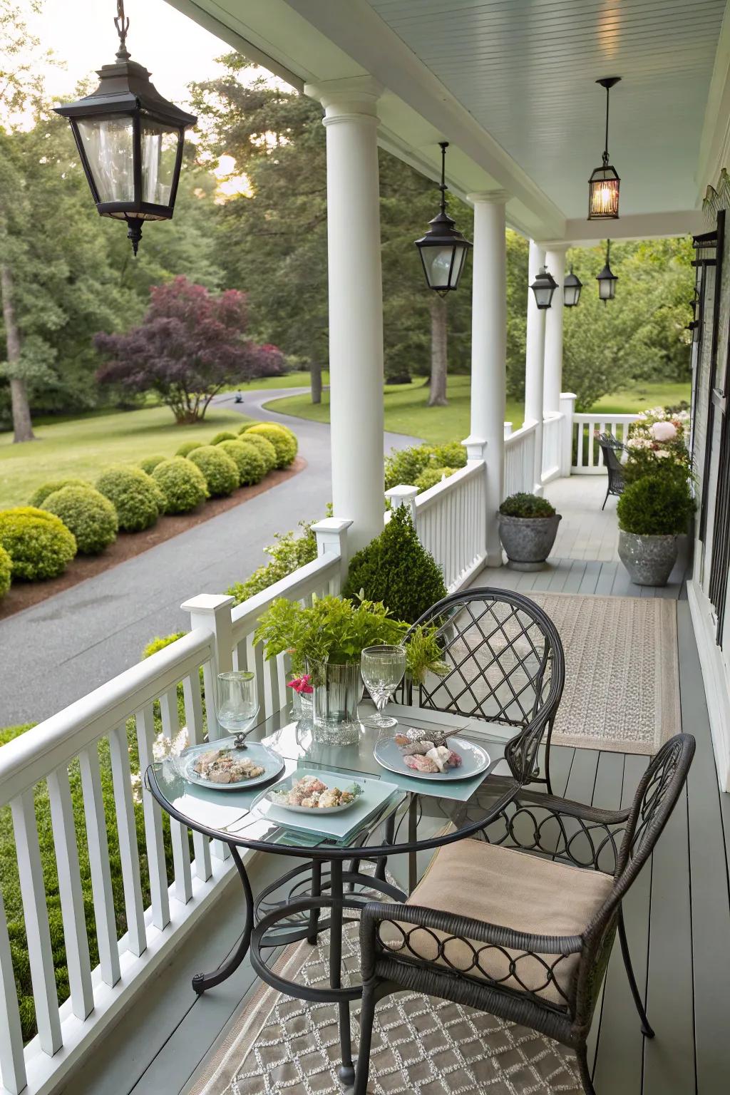 Add modern sophistication with a glass-top table.