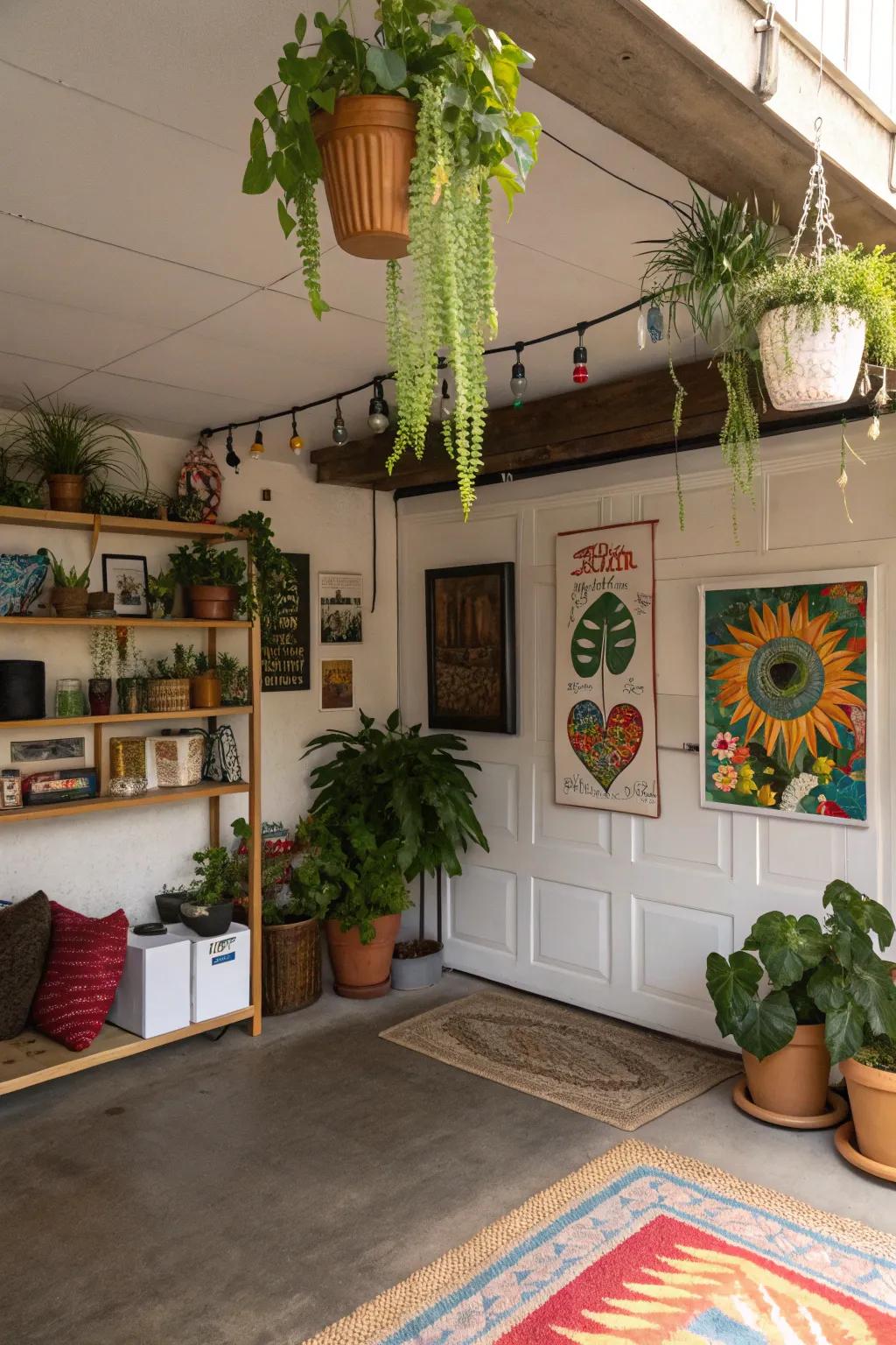 Flora and artworks impart warmth and individuality.