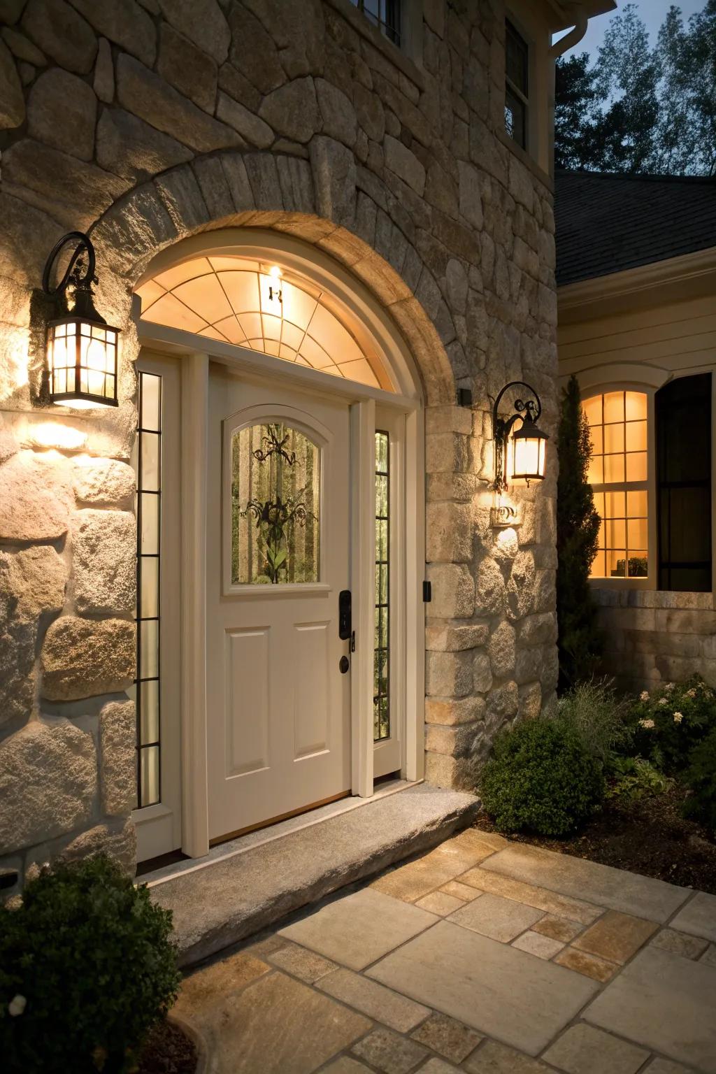 An arched design brings a touch of class to this entryway.