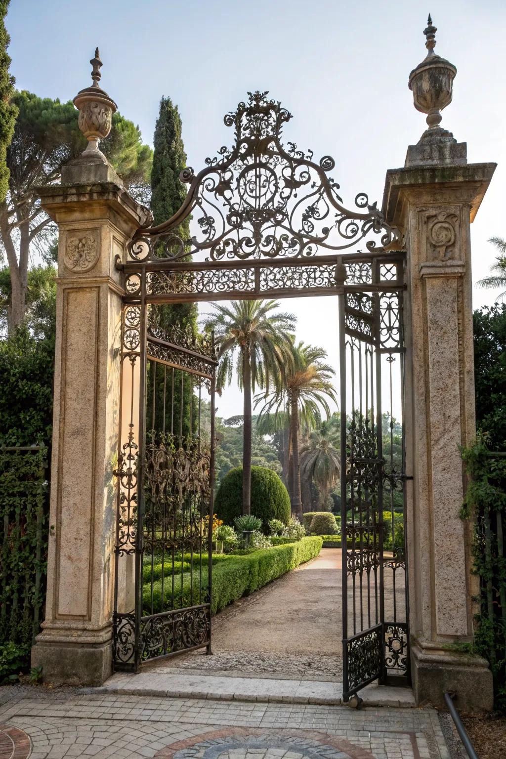 Artistic design featuring ornamental ironwork.