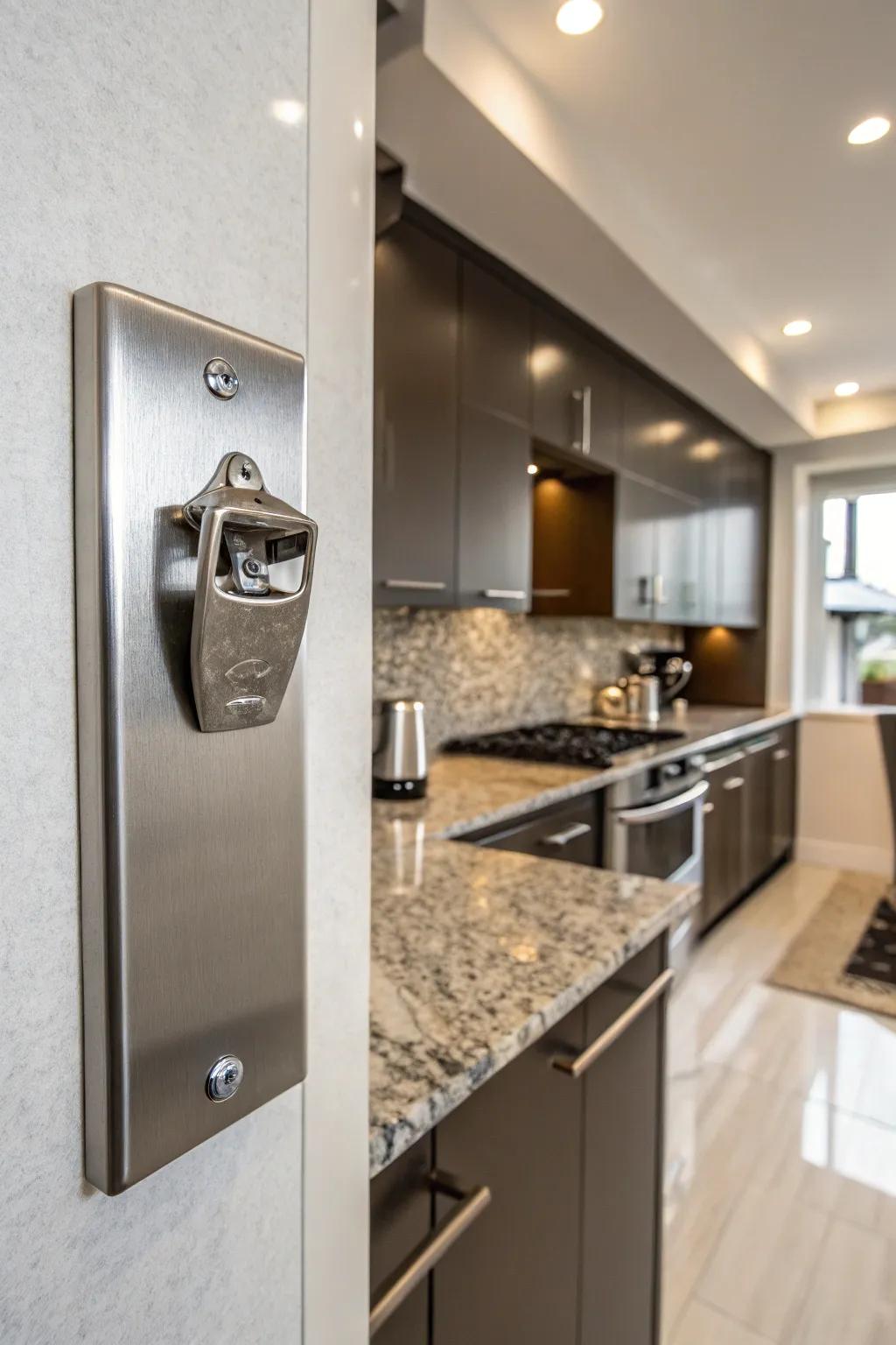 Functional and stylish, a mounted bottle mechanism is a game-changer.