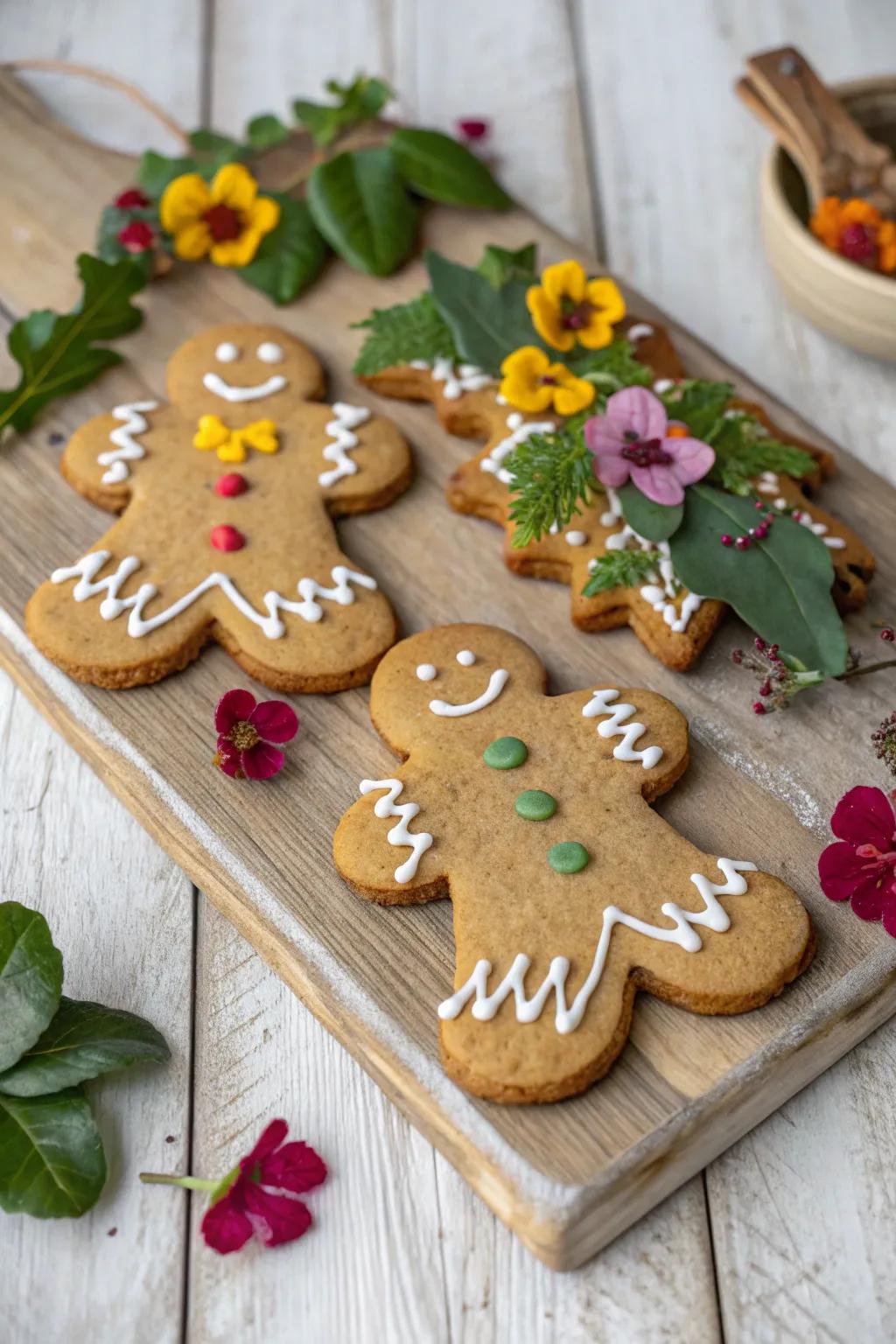 Nature-themed gingerbread men, perfect for those who love the outdoors.