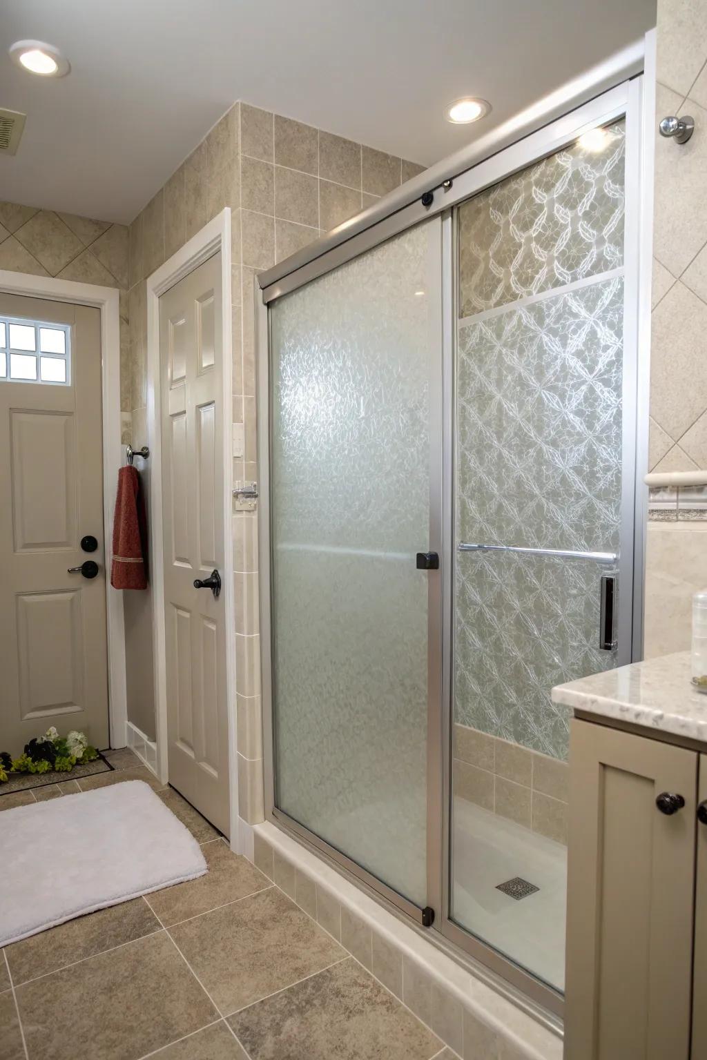 Shadowed glass ensures privacy without sacrificing style.