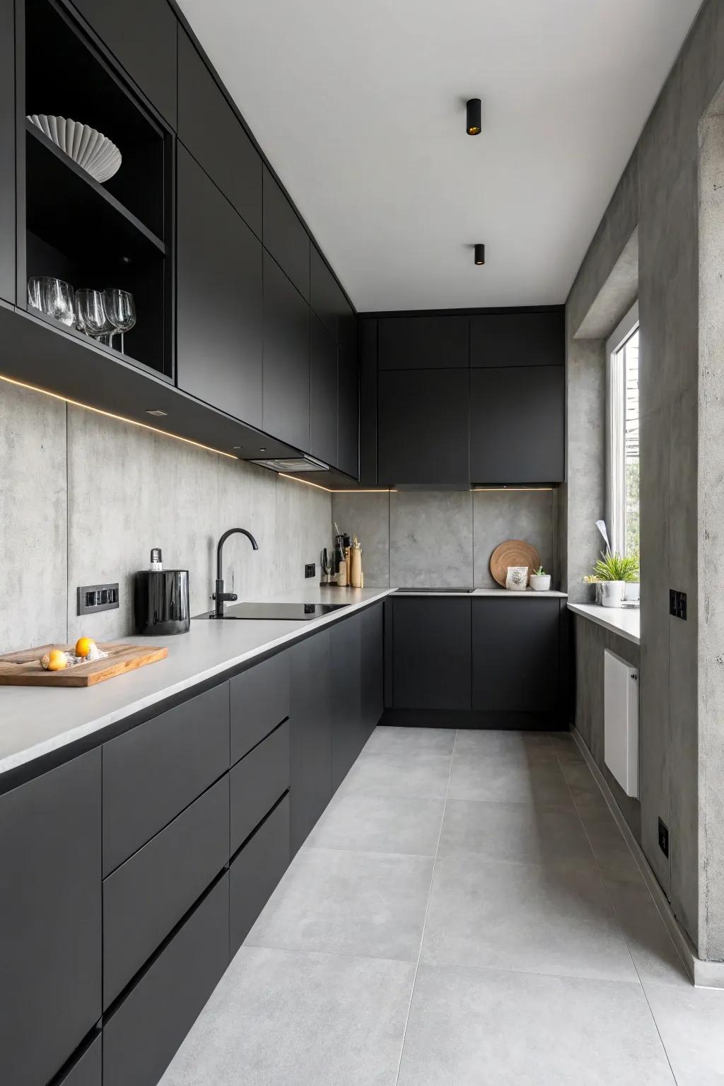 Simple design keeps the kitchen stylish and uncluttered.