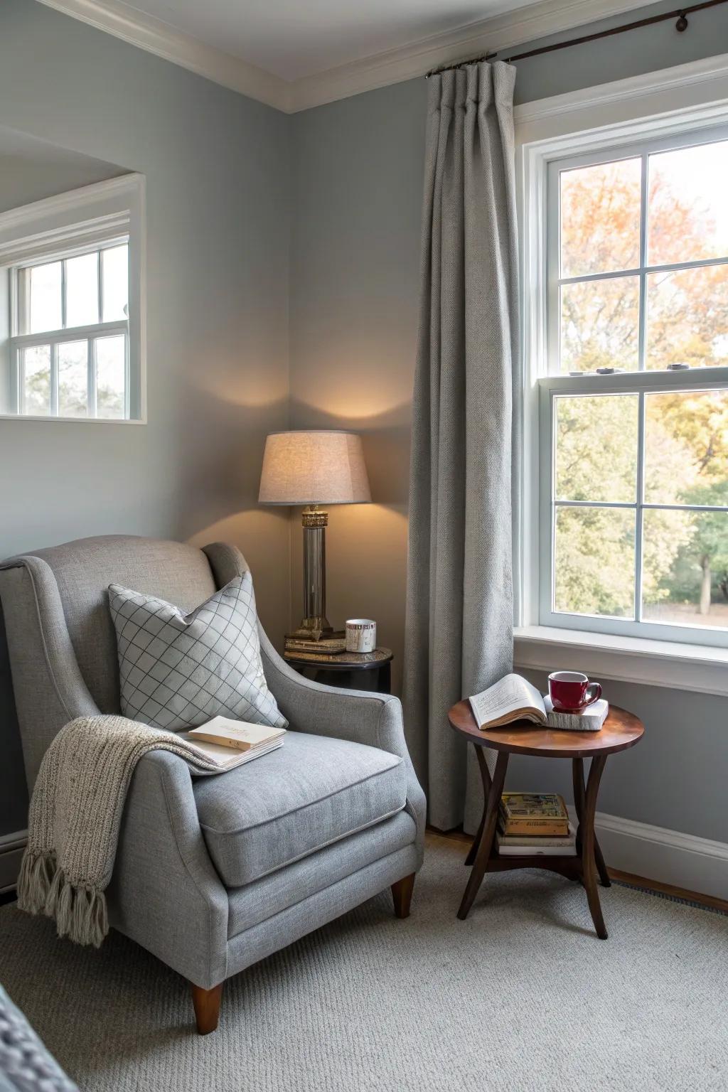 A comfortable nook designed for relaxation and escape.