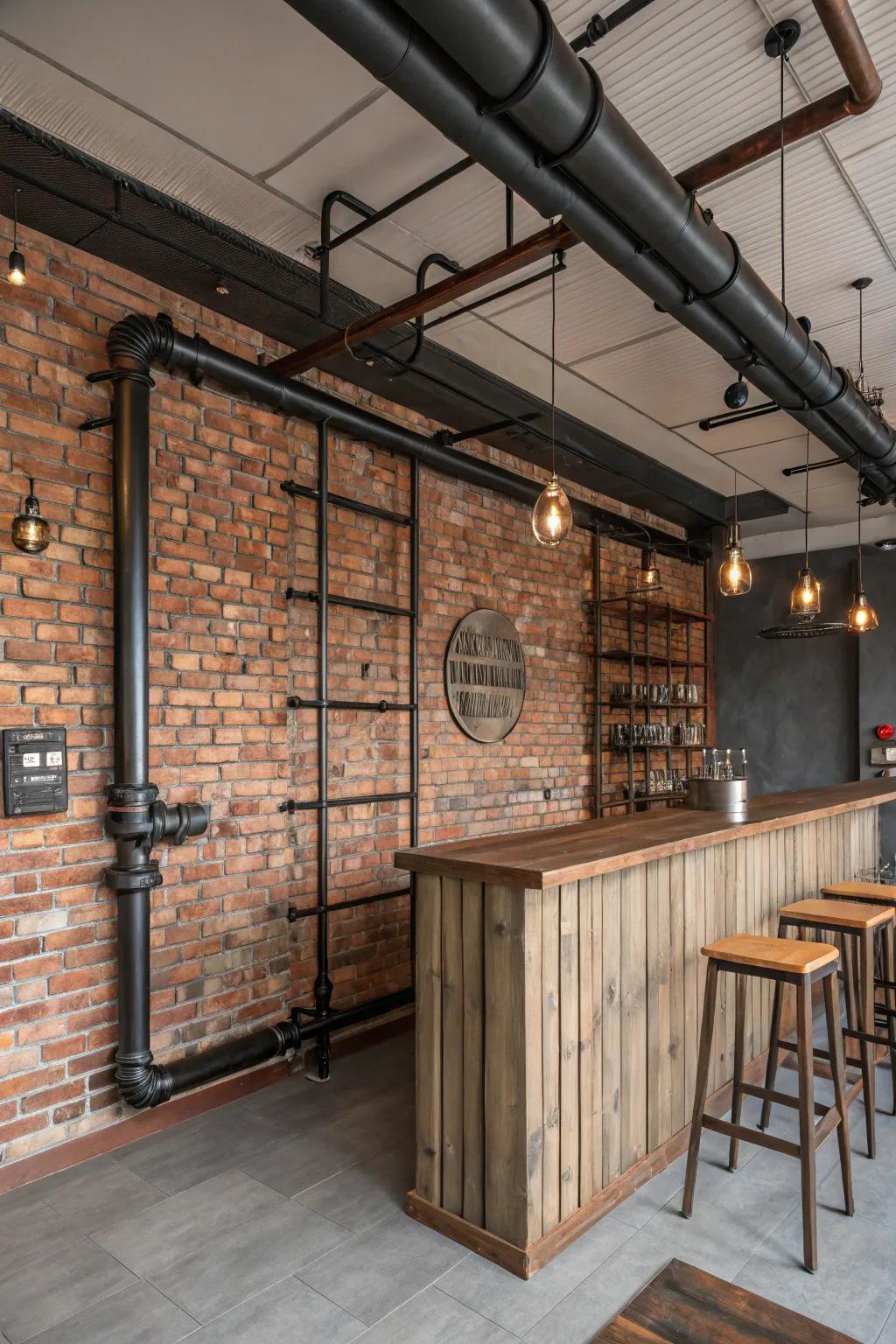 A factory-inspired room featuring a stylish and practical design.