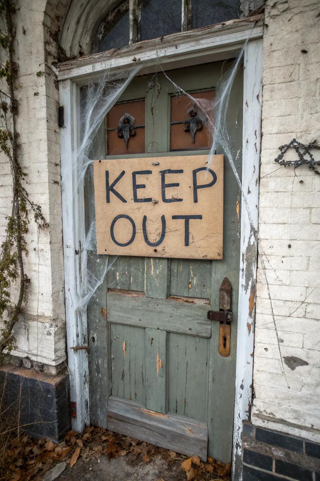 Alert visitors of the haunted happenings within.