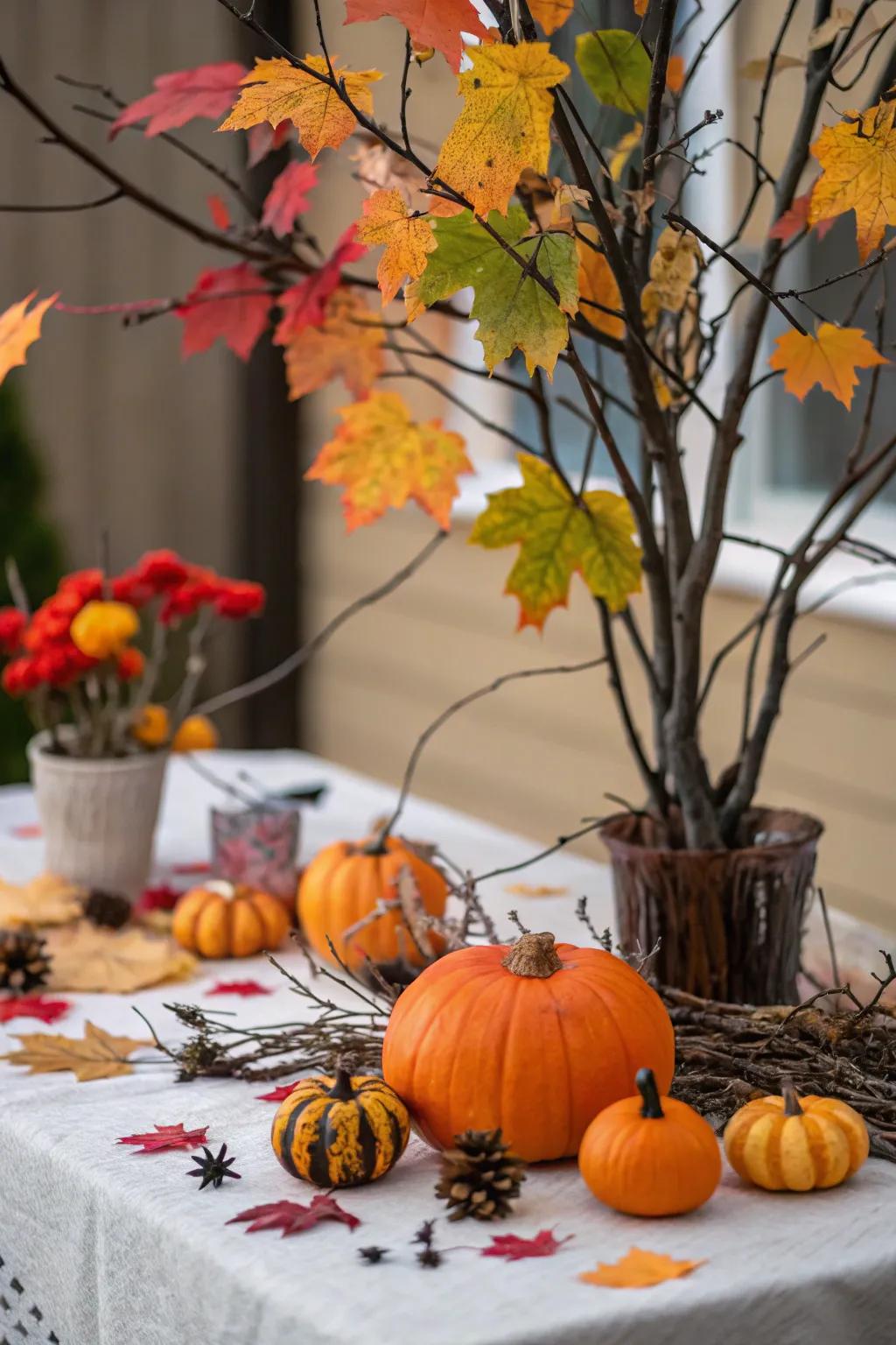 A balanced fusion of harvest and Halloween elements.