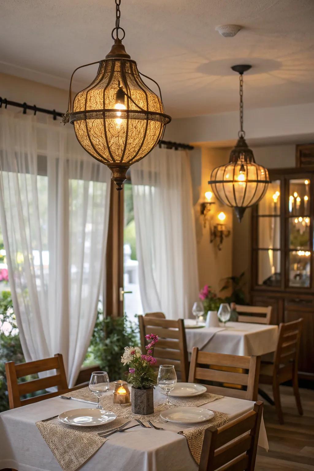 Dangle lights contribute refinement and warmth to any ambiance.