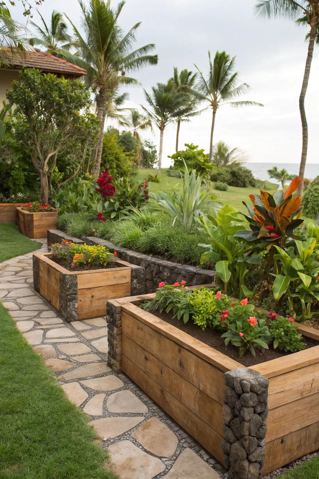 Uncut resources improve the garden's organic appeal.