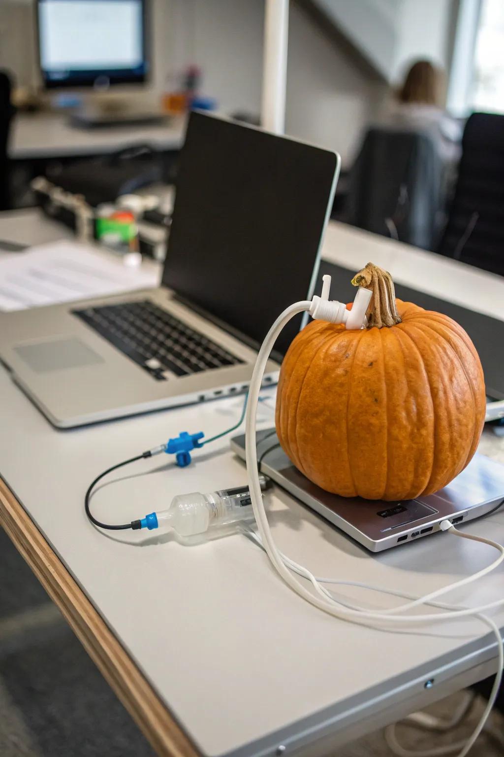 An air circulation tool pumpkin that cleverly combines technology with autumn decor.