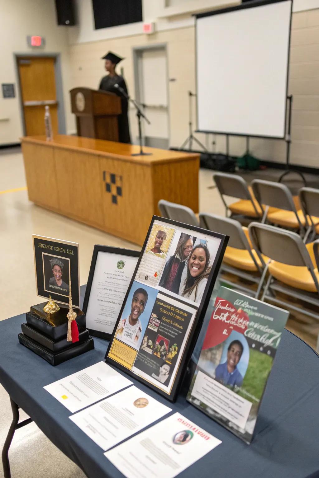 A photo compilation centerpiece is both personal and decorative.