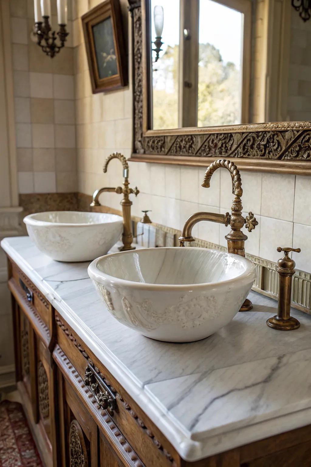 A vintage bathroom design with classic charm and elegance.