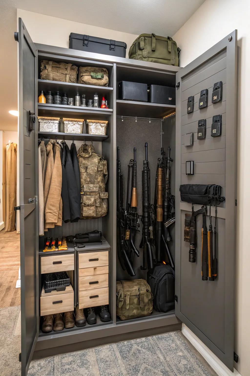 Maximize even the most compact spaces for an efficient armory.