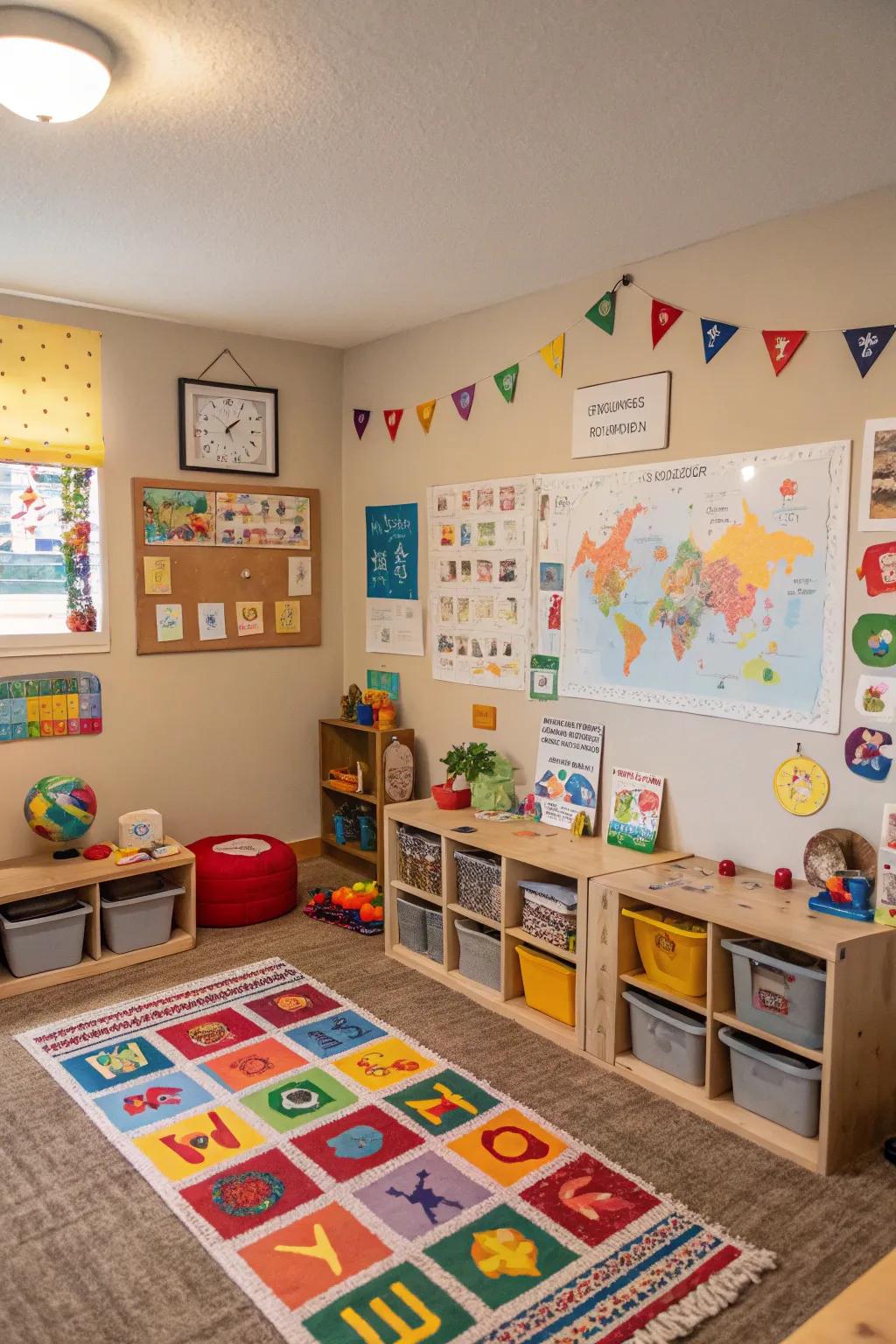 Themed decorations fostering an immersive learning atmosphere.