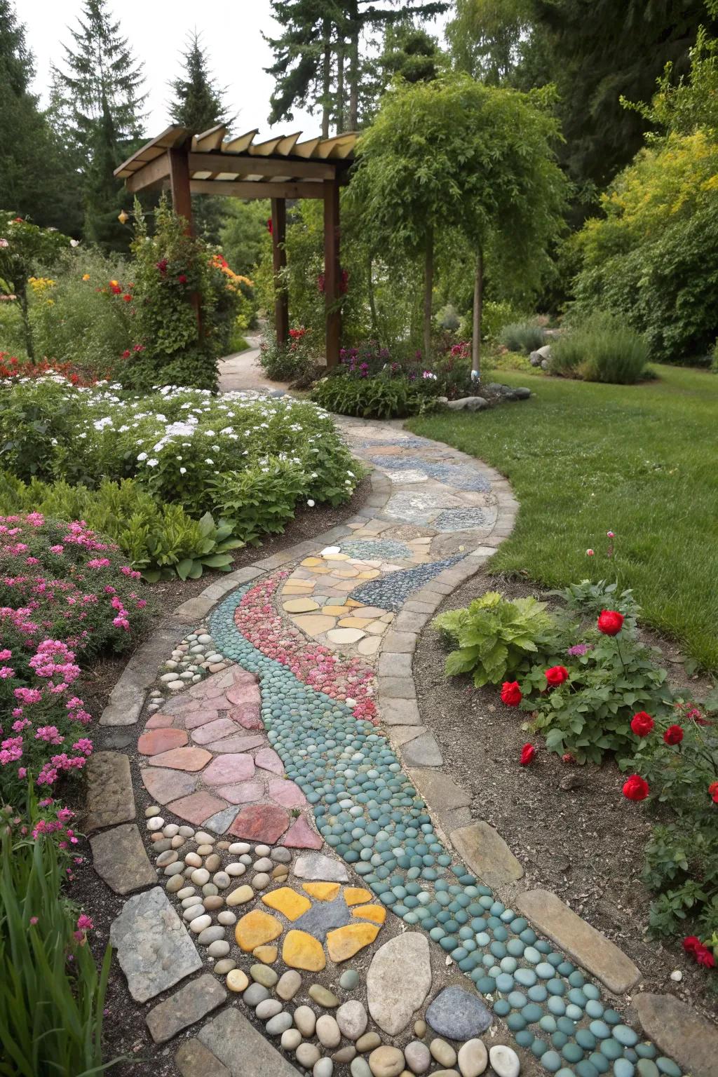 Create a striking mosaic pathway for your garden.