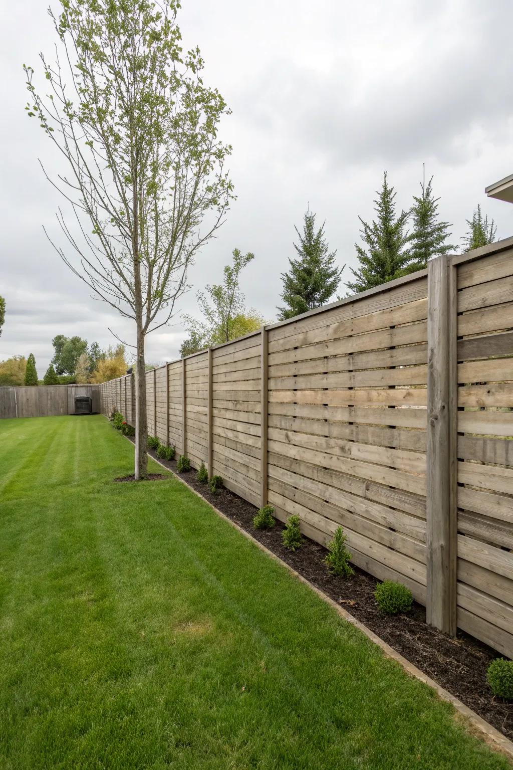 Polymer composite boards provide a durable and stylish privacy solution.