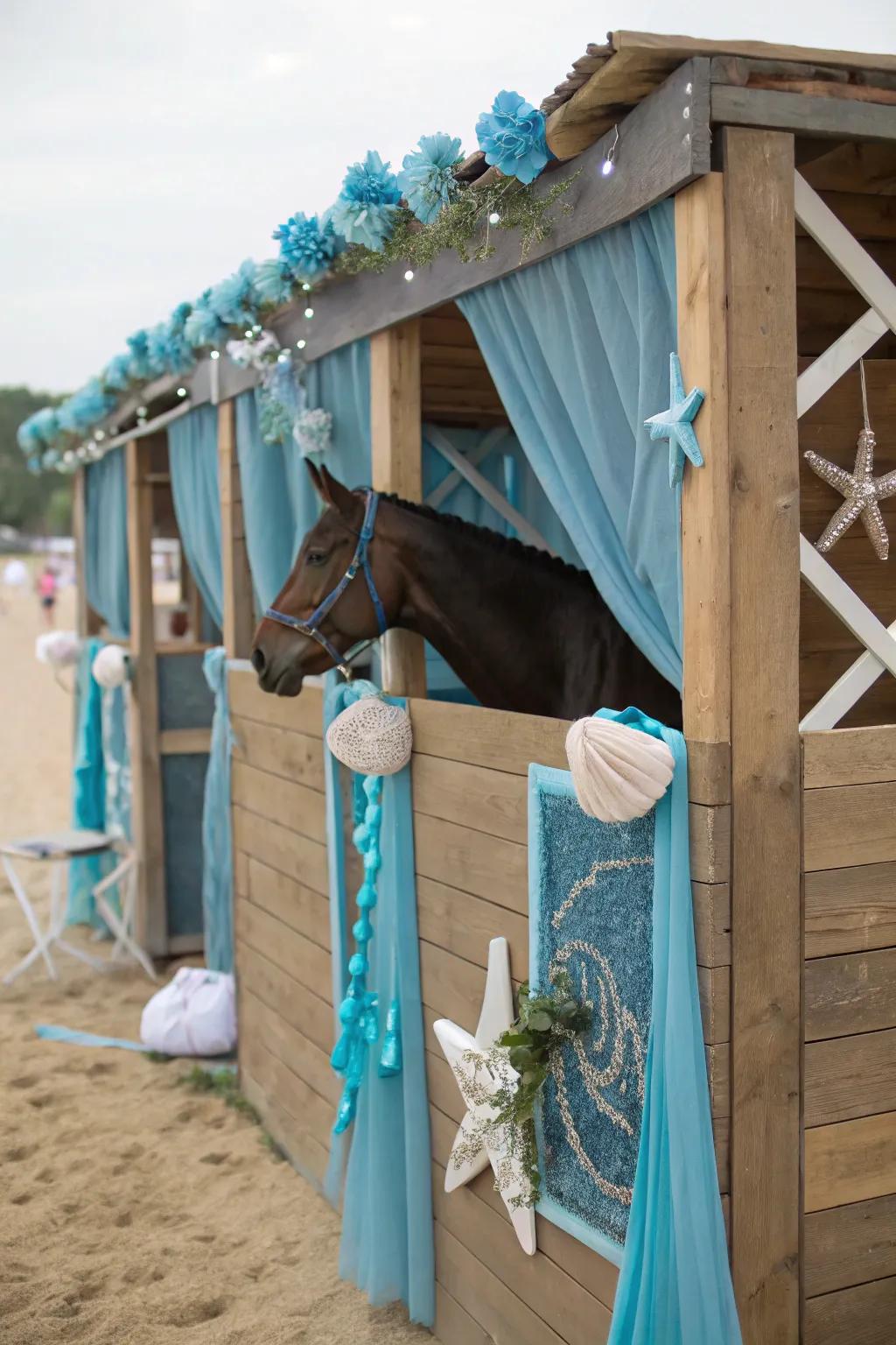 Stalls are transformed into unique places by themed decorations.