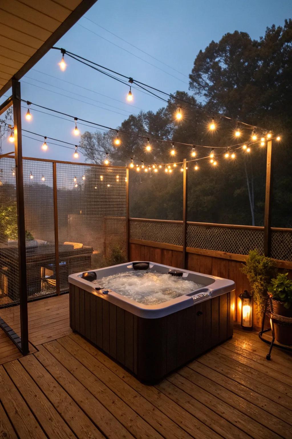 Deck bordering furnishes a contemporary and secure enclosure.